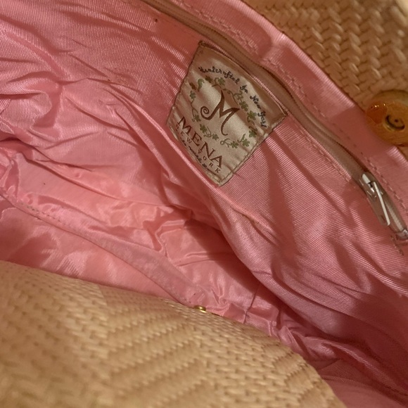 Mena New York Straw Bag with Blue Fringe - Picture 8 of 10